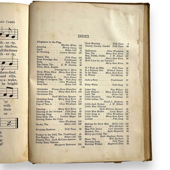 Vintage Songs of Childhood Book Music Education Series Hardcover 1923 - Picture 10 of 14